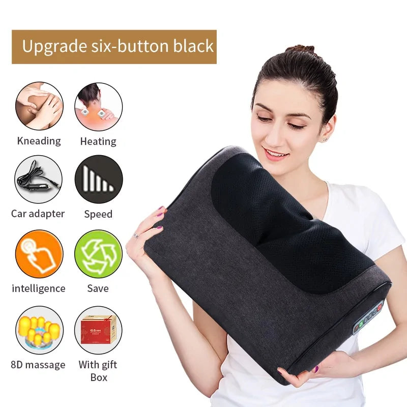 Deep Kneading Cushion Massage Pillow Neck, Shoulder, and Back