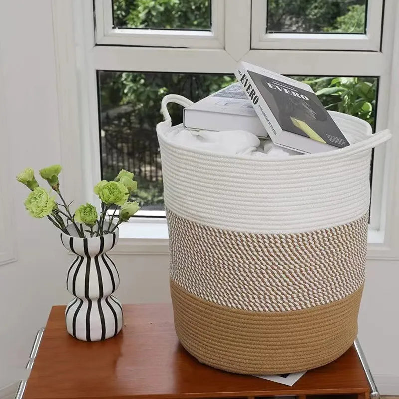 Thick Heavy Cotton Rope Laundry Bucket